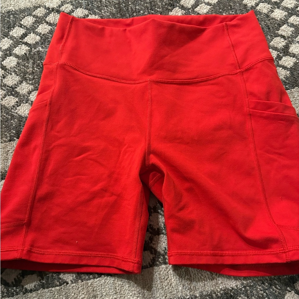 Fabletics Vibrant Red Bike Shorts